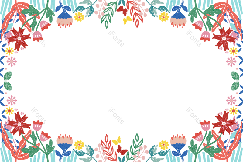 边框图片,鲜花元素,彩色PNG,春天免抠素材